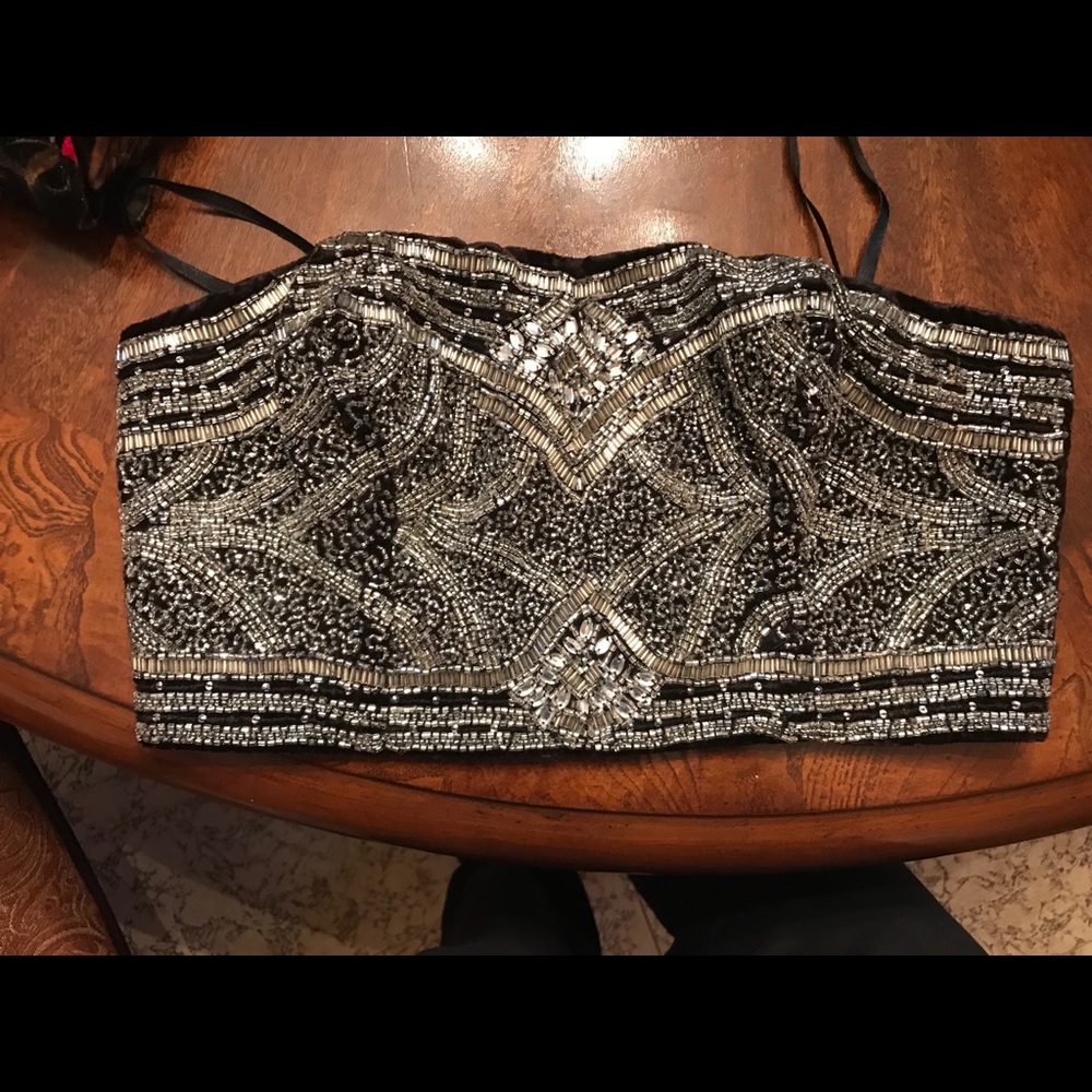 Kimchi Blue Velvet beaded crop top